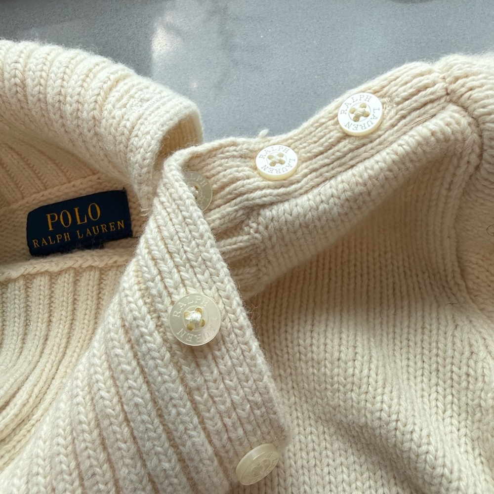Polo by Ralph Lauren Cream Sweater with Navy Letters - Picture 12 of 12